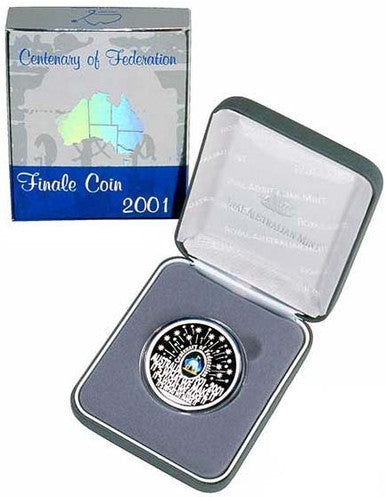 2001 $5 Finale Centenary of Federation 1oz Silver Hologram Proof Coin