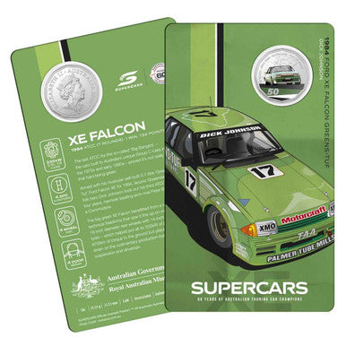 2020 50c 60 Years of Australian Supercars 1984 Ford XE Falcon Coloured Uncirculated Coin