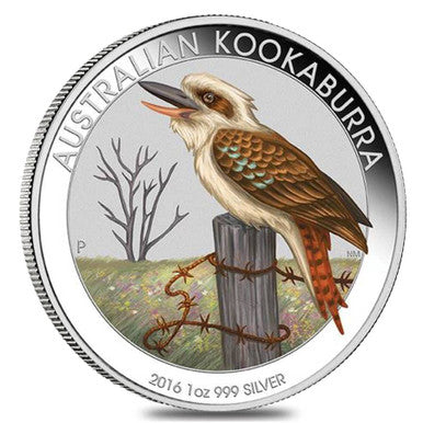 2016 $1 WMF Berlin Australian Kookaburra 1oz Silver Coloured Proof Coin