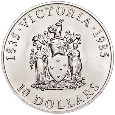 1985 $10 State Series Victoria Silver Uncirculated Coin