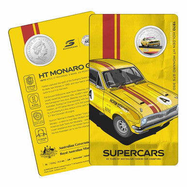 2020 50c 60 Years of Australian Supercars 1970 Holden Monaro Coloured Uncirculated Coin