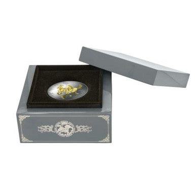 Niue 2014 $2 Feng Shui Horses 1oz Silver Coloured Proof Coin