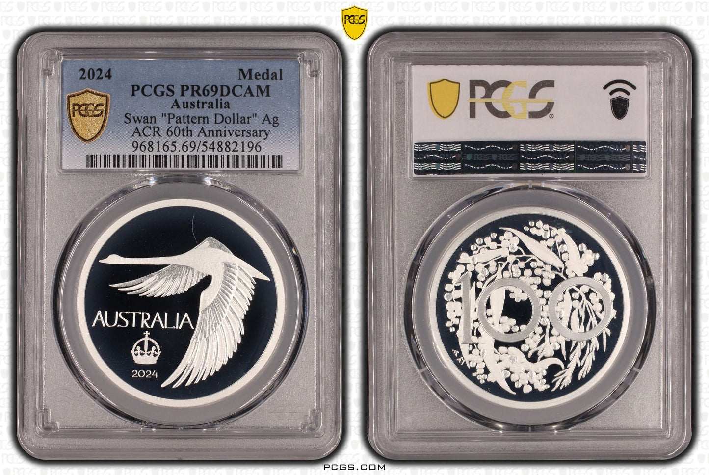 2024 Swan Commemorative Pattern Crown Silver Proof Coin PCGS PR69DCAM