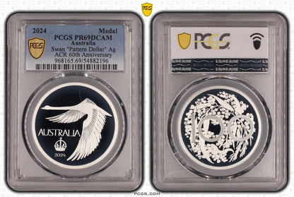 2024 Swan Commemorative Pattern Crown Silver Proof Coin PCGS PR69DCAM