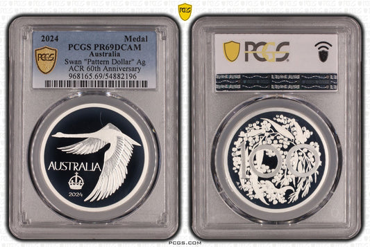 2024 Swan Commemorative Pattern Crown Silver Proof Coin PCGS PR69DCAM