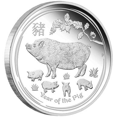 2019 $1 Lunar Year of The Pig 1oz Silver Proof Coin