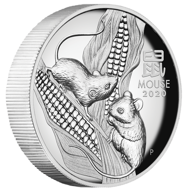 2020 $1 Lunar Year of The Mouse 1oz Silver High Relief Proof Coin