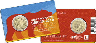 2016 $1 WMF Berlin 'Buddy Bear' Privy Mark Uncirculated Coin