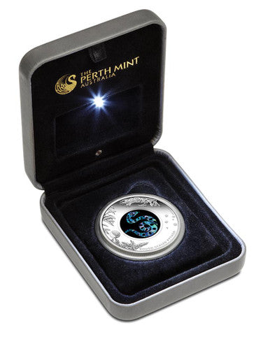 2015 $1 Australian Opal The Rough Scaled Python 1oz Silver Proof Coin