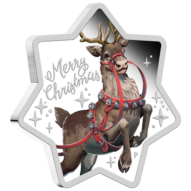 2019 $1 Merry Christmas 1oz Silver Star Shaped Coin