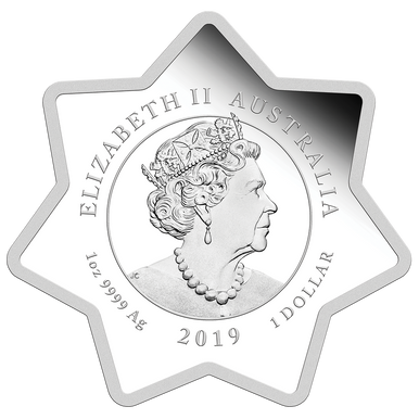 2019 $1 Merry Christmas 1oz Silver Star Shaped Coin