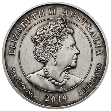 2019 $2 Queen Victoria 200th Anniversary with Cameo Insert 2oz Silver Antiqued Coin