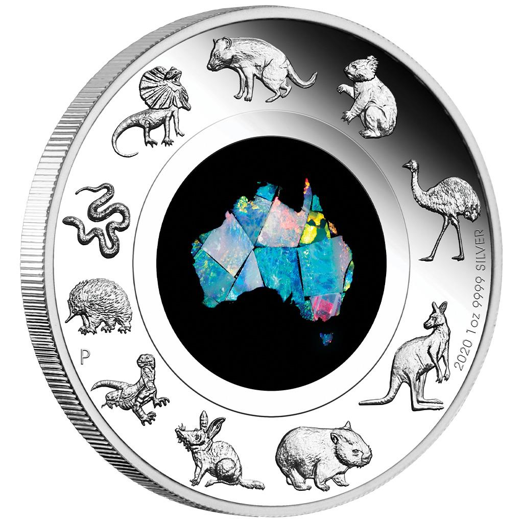 2020 $1 Great Southern Land 1oz Silver Opal Proof Coin