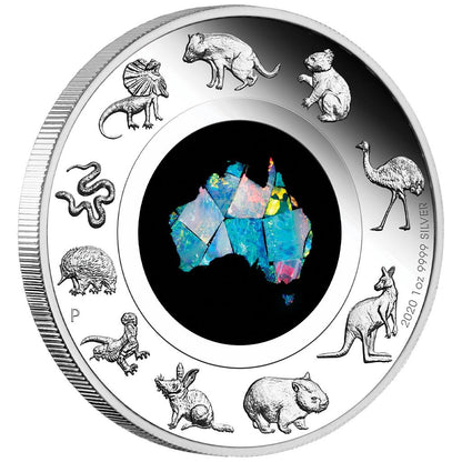 2020 $1 Great Southern Land 1oz Silver Opal Proof Coin