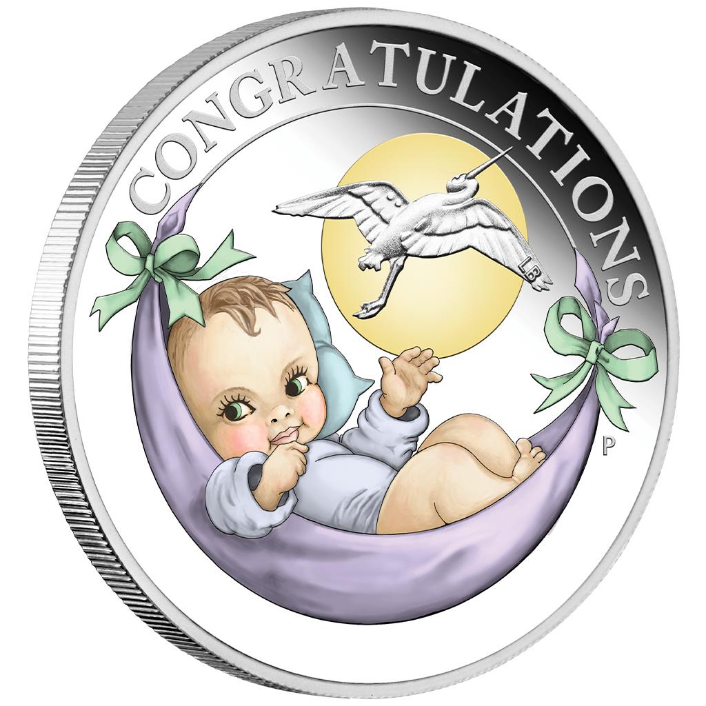 2021 50c Newborn Baby 1/2oz Silver Coloured Proof Coin