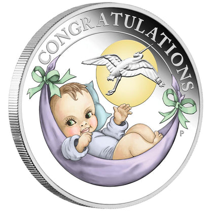 2021 50c Newborn Baby 1/2oz Silver Coloured Proof Coin