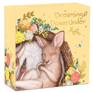 2021 50c Dreaming Down Under Kangaroo 1/2oz Silver Coloured Proof Coin