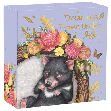 2021 50c Dreaming Down Under Tasmanian Devil Coloured 1/2oz Silver Proof Coin