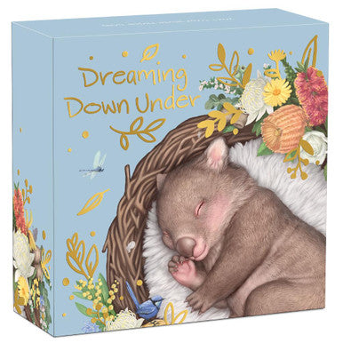 2021 50c Dreaming Down Under Wombat 1/2oz Silver Coloured Proof Coin