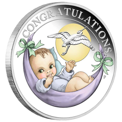 2022 50c Newborn Baby 1/2oz Silver Coloured Proof Coin