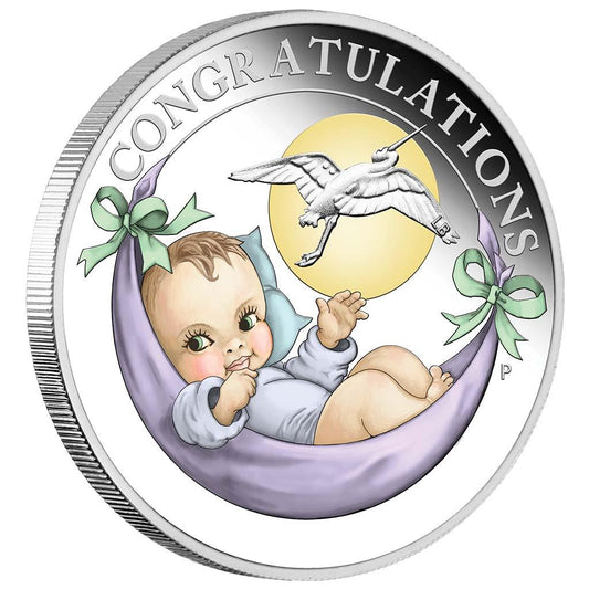 2022 50c Newborn Baby 1/2oz Silver Coloured Proof Coin