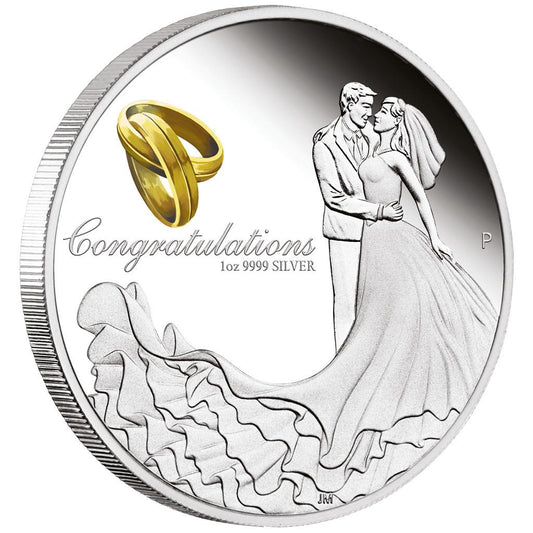 2023 $1 Congratulations On Your Wedding 1oz Silver Proof Coin