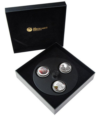2016 50c The ANZAC Spirit 100th Anniversary 1/2oz Silver Coloured Proof 3 Coin Set
