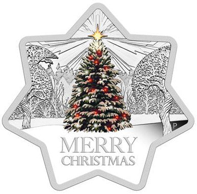 2015 $1 Merry Christmas 1oz Silver Star Shaped Coin
