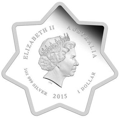 2015 $1 Merry Christmas 1oz Silver Star Shaped Coin