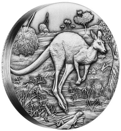2016 $2 Australian Kangaroo 2oz Silver Antiqued Coin