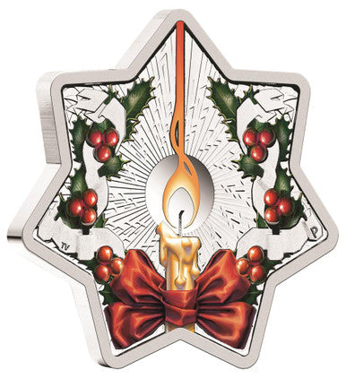 2016 $1 Merry Christmas 1oz Silver Star Shaped Coin