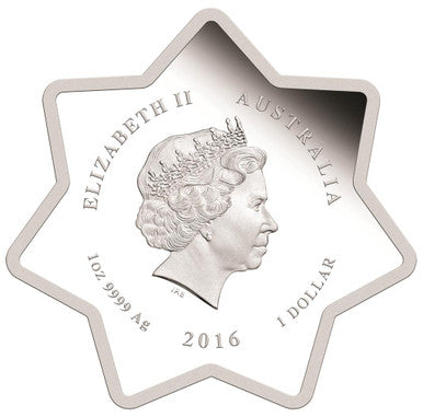 2016 $1 Merry Christmas 1oz Silver Star Shaped Coin
