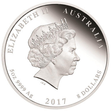 2017 $8 150th Anniversary of Henry Lawson 5oz Silver Coloured Proof Coin