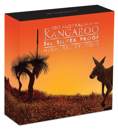 2017 $8 Australian Kangaroo 5oz Silver High Relief Proof Coin