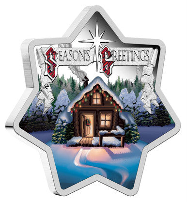 2017 $1 Merry Christmas 1oz Silver Star Shaped Coin