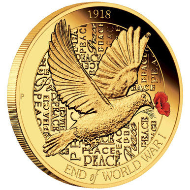 2018 $25 100th Anniversary End of World War I 1/4oz Gold Proof Coin