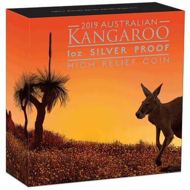 2019 $1 Australian Kangaroo 1oz Silver High Relief Proof Coin