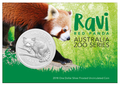 2018 $1 Australia Zoo Ravi Red Panda 1oz Silver Uncirculated Coin