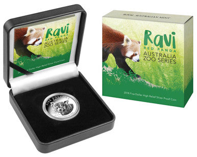2018 $5 Australia Zoo Ravi Red Panda 1oz Silver High Relief Proof Coin