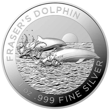 2021 $5 Fraser's Dolphin 1oz Silver High Relief Proof Coin