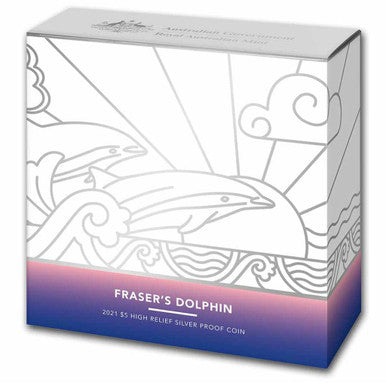 2021 $5 Fraser's Dolphin 1oz Silver High Relief Proof Coin