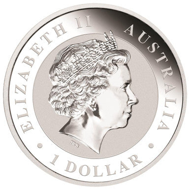2017 $1 Australian Kangaroo 1oz Silver Gilded Coin