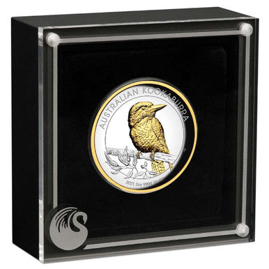 2021 $2 Australian Kookaburra 2oz Silver Selectively Gold Plated High Relief Proof Coin