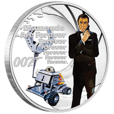Tuvalu 2021 50c James Bond 007 Diamonds Are Forever 1/2oz Silver Coloured Proof Coin