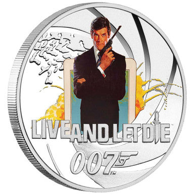 Tuvalu 2021 50c James Bond 007 Live and Let Die 1/2oz Silver Coloured Proof Coin