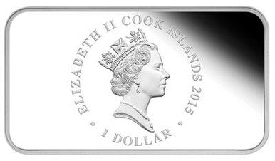 Cook Islands 2015 $1 Lunar Calendar Year of The Goat 1oz Silver Coloured Rectangle 4 Coin Proof Set