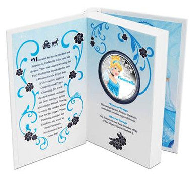 Niue 2015 $2 Disney Cinderella 1oz Silver Coloured Proof Coin