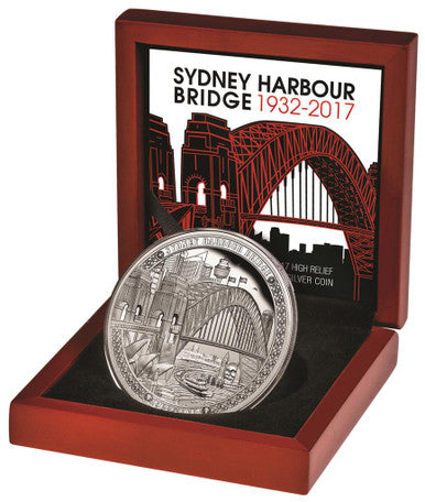 Niue 2017 $5 Sydney Harbour Bridge 85th Anniversary 2oz Silver High Relief Coin