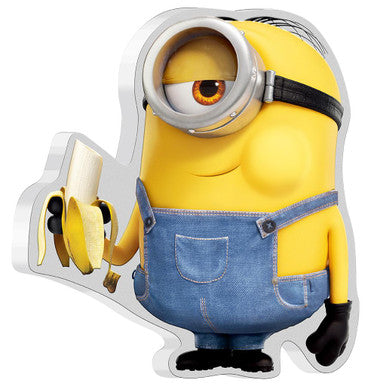 Niue 2021 $2 Minions Stuart Shaped 1oz Silver Coloured Coin