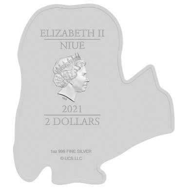 Niue 2021 $2 Minions Stuart Shaped 1oz Silver Coloured Coin